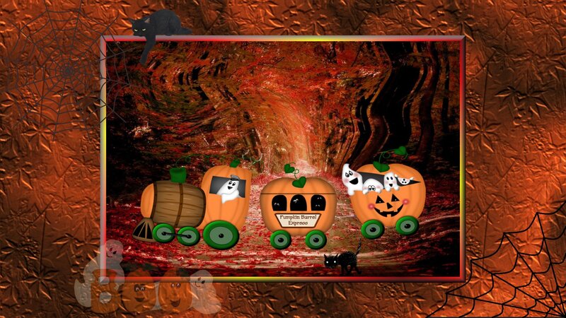 Pumpkin Train in Forest