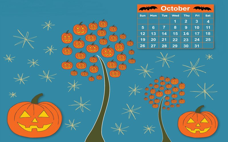 Pumpkin Trees in Night
