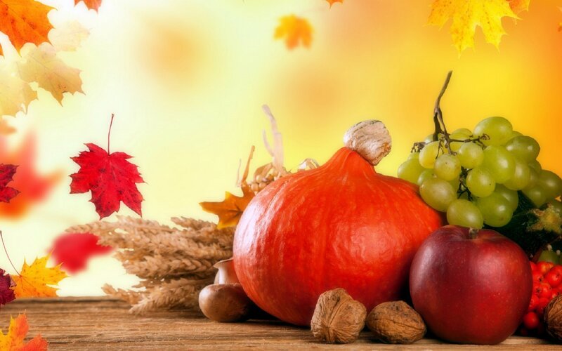 Pumpkin with Autumn Harvest — Orange