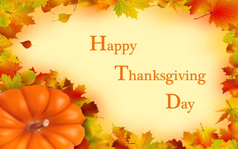 Pumpkin with Autumn Leaves — Orange, Festive, Digital Art, Text