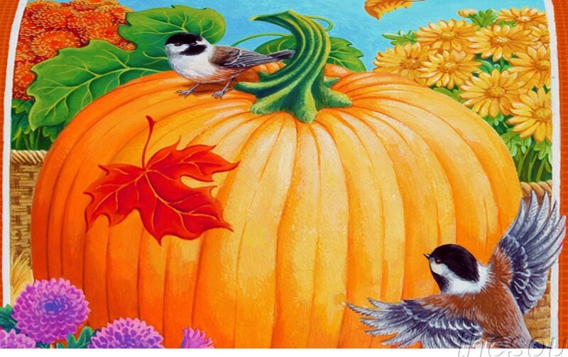Pumpkin with Birds