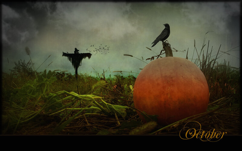 Pumpkin with Crow