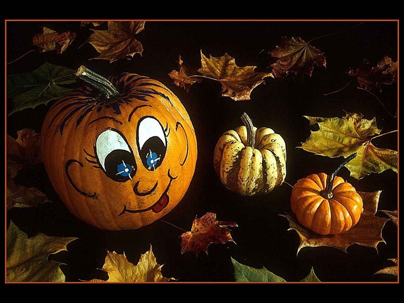 Pumpkin with Face — Orange