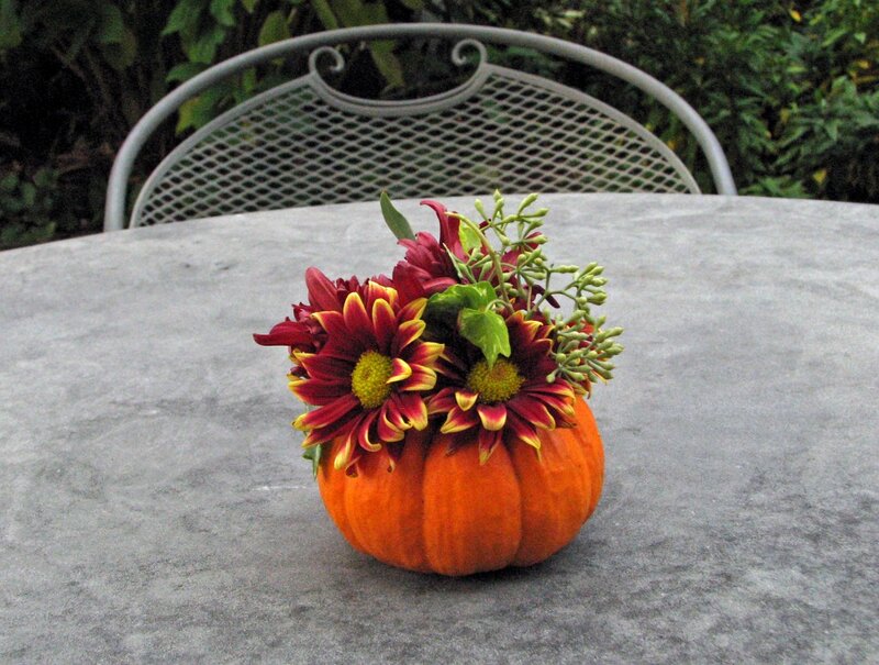 Pumpkin with Flowers