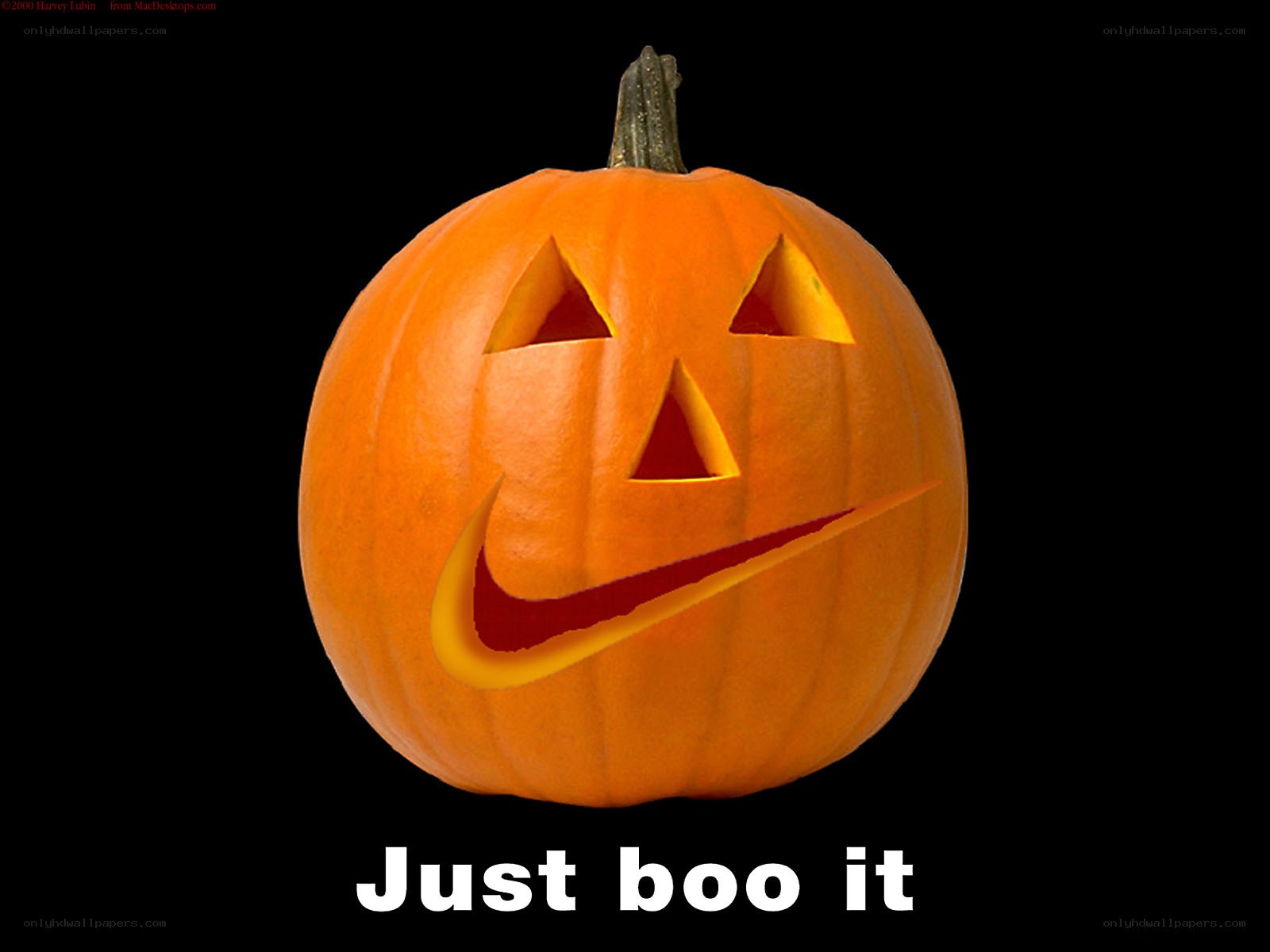 pumpkin with nike logo
