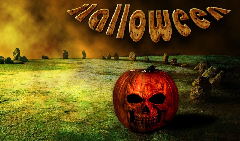 Pumpkin with Skull Carving