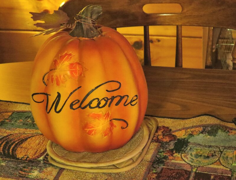 Pumpkin with Welcome Text