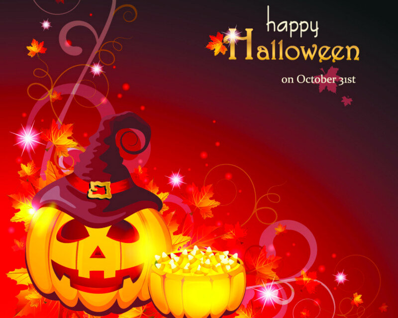 Pumpkin with Witch Hat — Red
