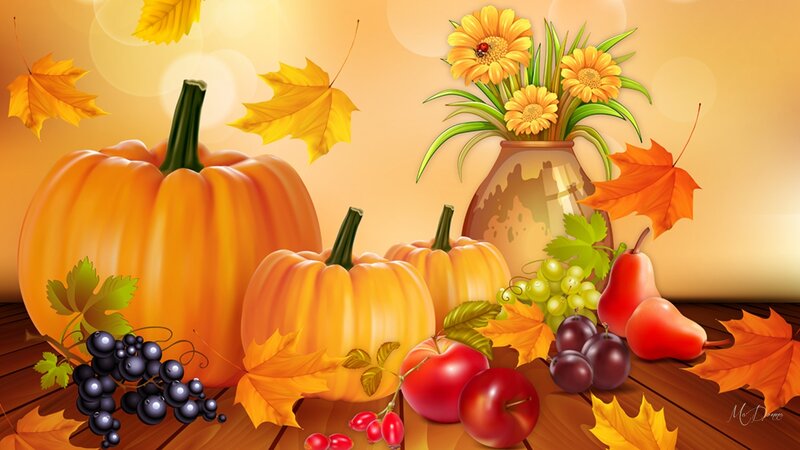 Pumpkins and Autumn Fruits