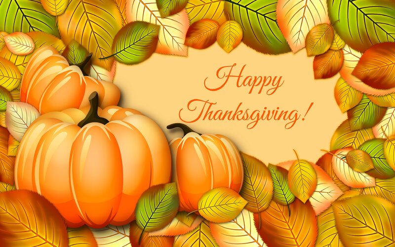 Pumpkins and Autumn Leaves — Orange, Festive, Illustration