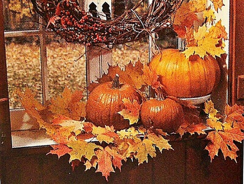 Pumpkins and Autumn Leaves — Orange, Festive