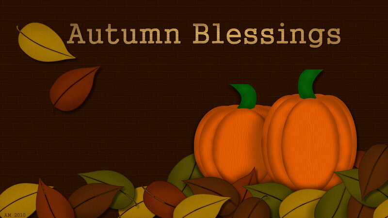 Pumpkins and Autumn Leaves — Orange
