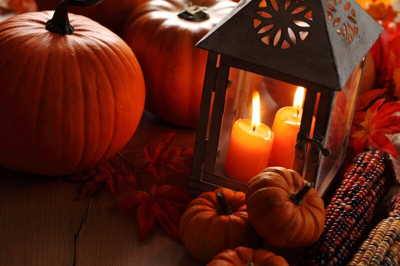 Pumpkins and Candles — Orange