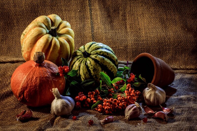 Pumpkins and Garlic