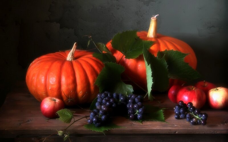 Pumpkins and Grapes — Orange