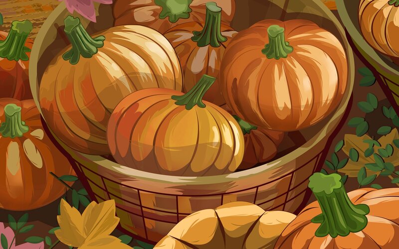 Pumpkins in a basket