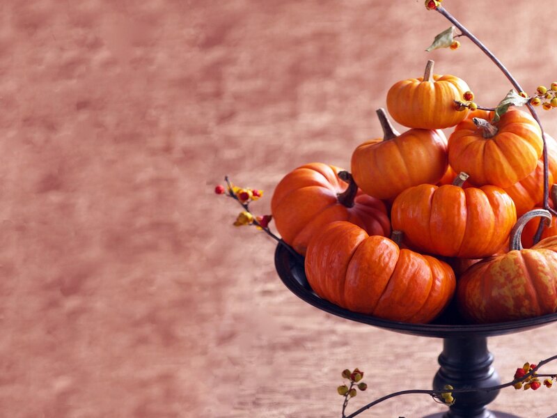 Pumpkins on a Stand