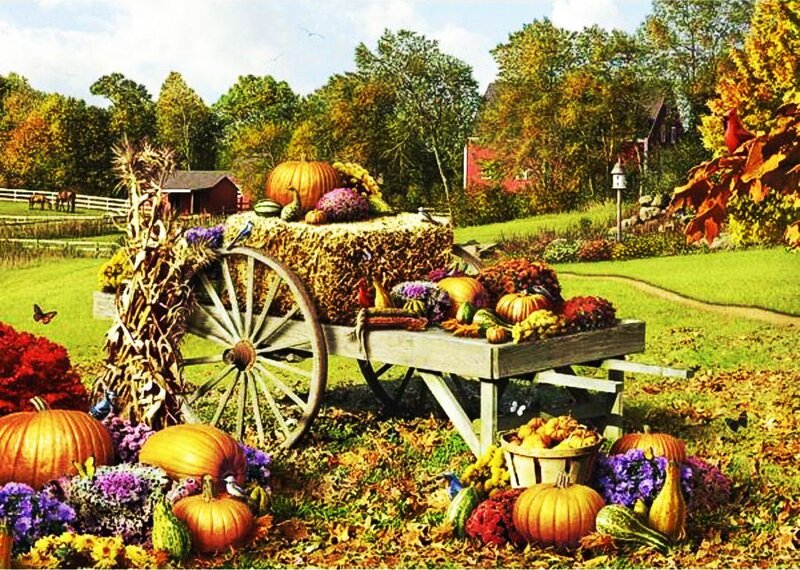 Pumpkins on a Wagon