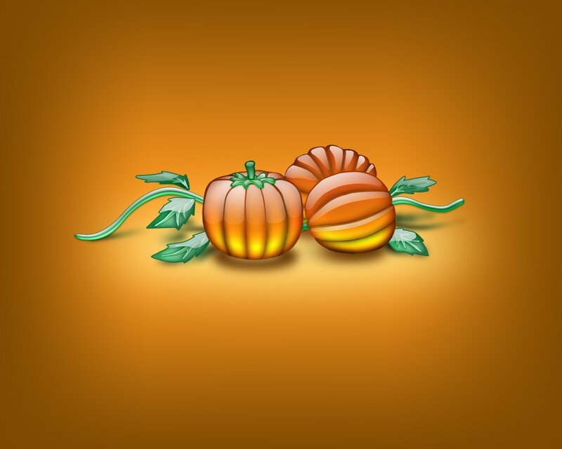 pumpkins on orange background