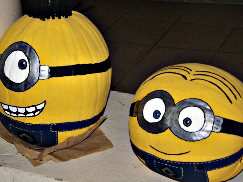 Pumpkins Painted as Minions