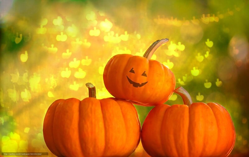 Pumpkins with jack-o-lantern face