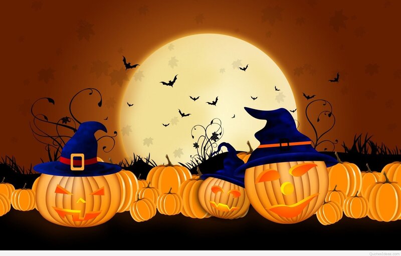 Pumpkins with Witch Hats — Orange