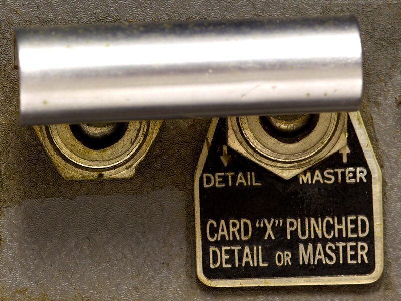 Punched card machine label