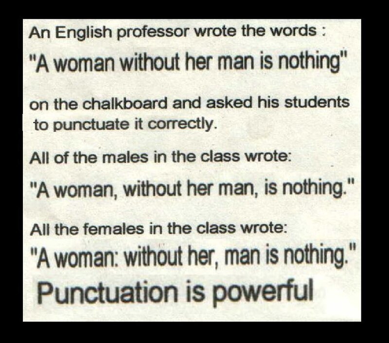 Punctuation power joke