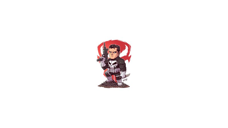 Punisher Character — Black, Aggressive, Digital Art