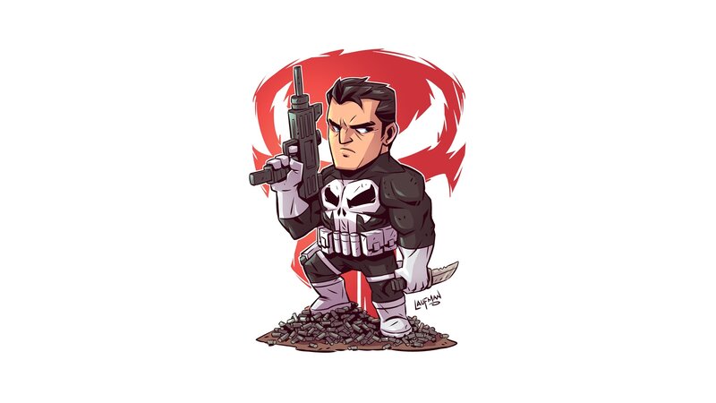 Punisher Character — Black, Aggressive