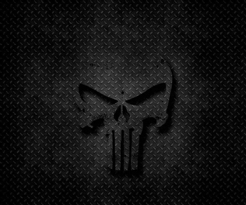 Punisher Skull Logo — Black, Dark, Digital Art
