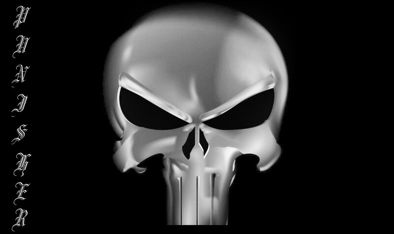Punisher Skull Logo — Black, Dark