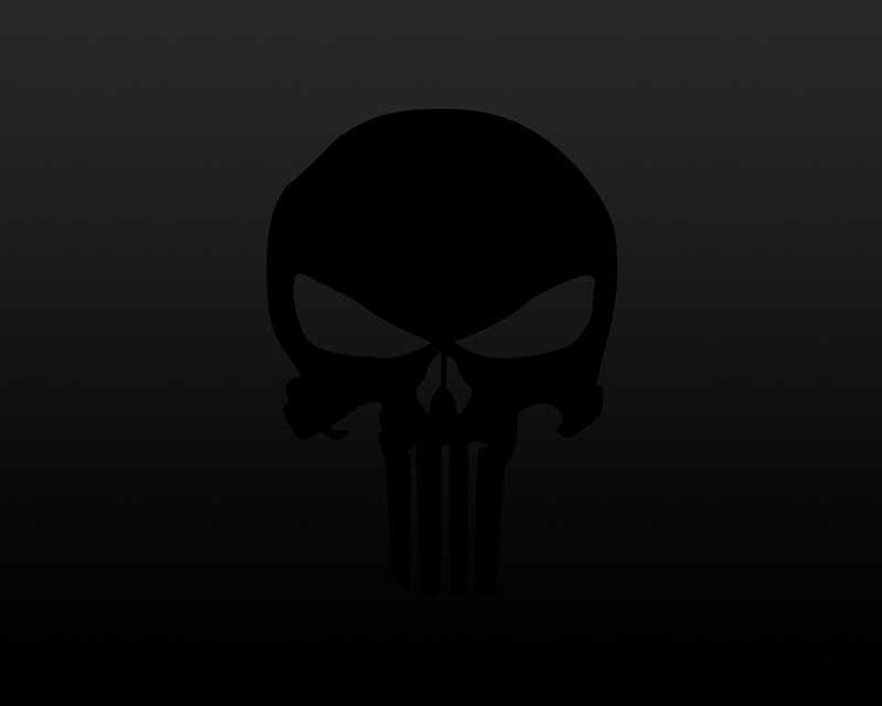 Punisher Skull Logo — Black, Dark, Vector Art