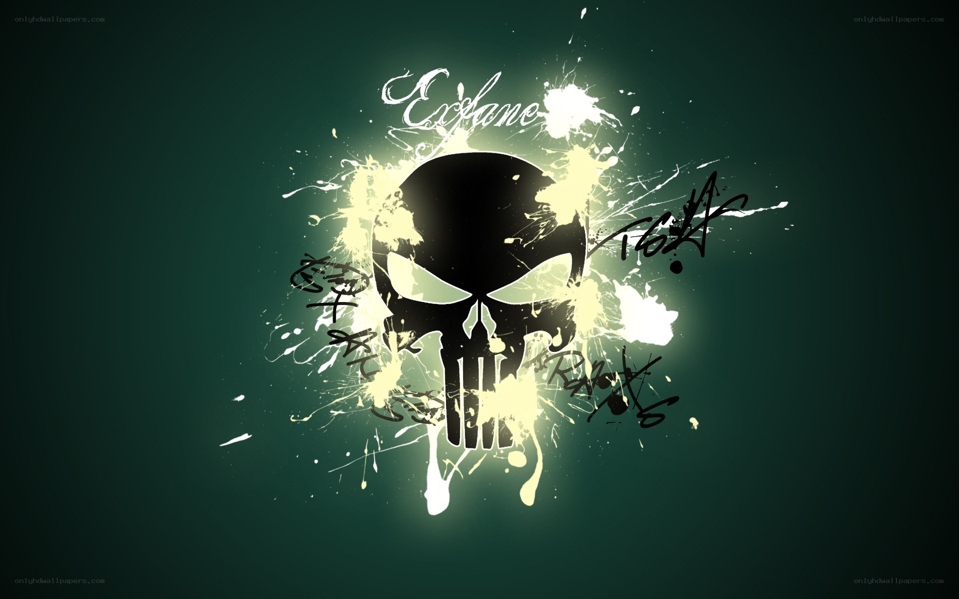 Punisher skull splatter art