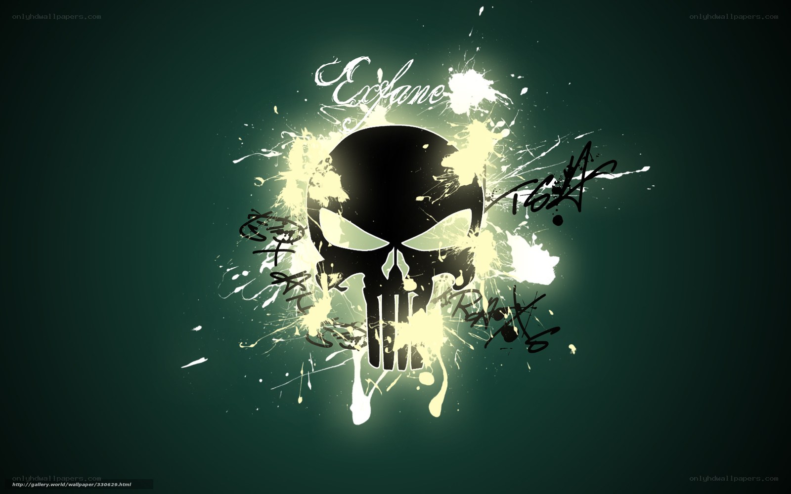 Punisher skull splatter art