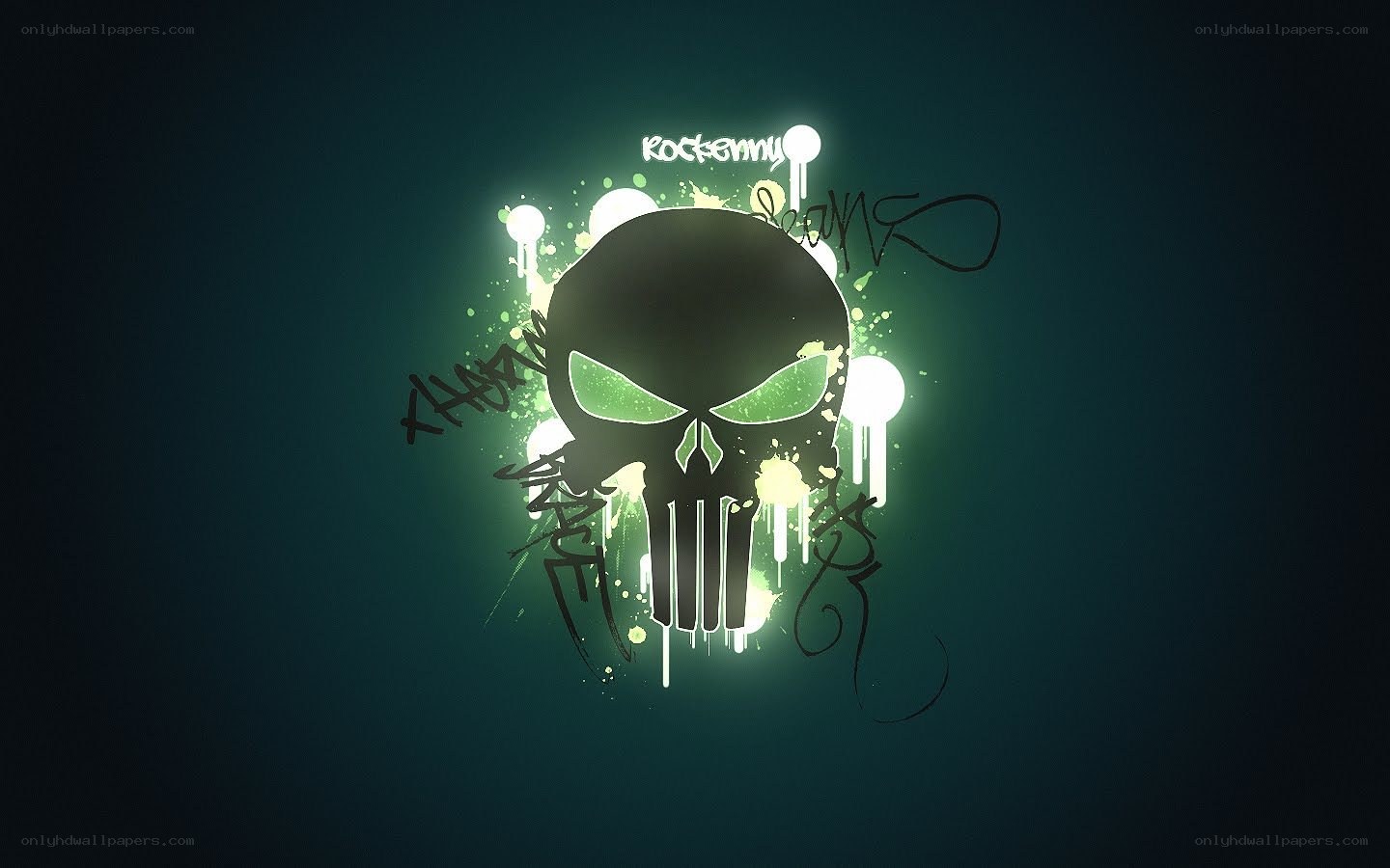 Punisher skull with graffiti
