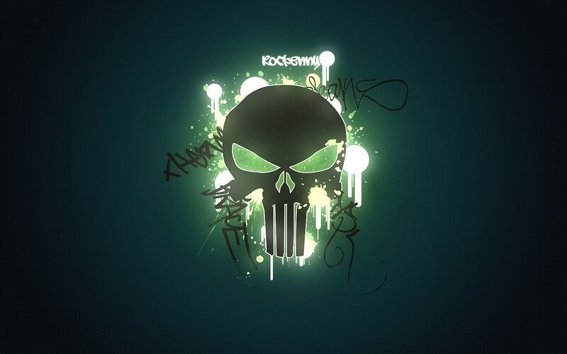 Punisher skull with graffiti