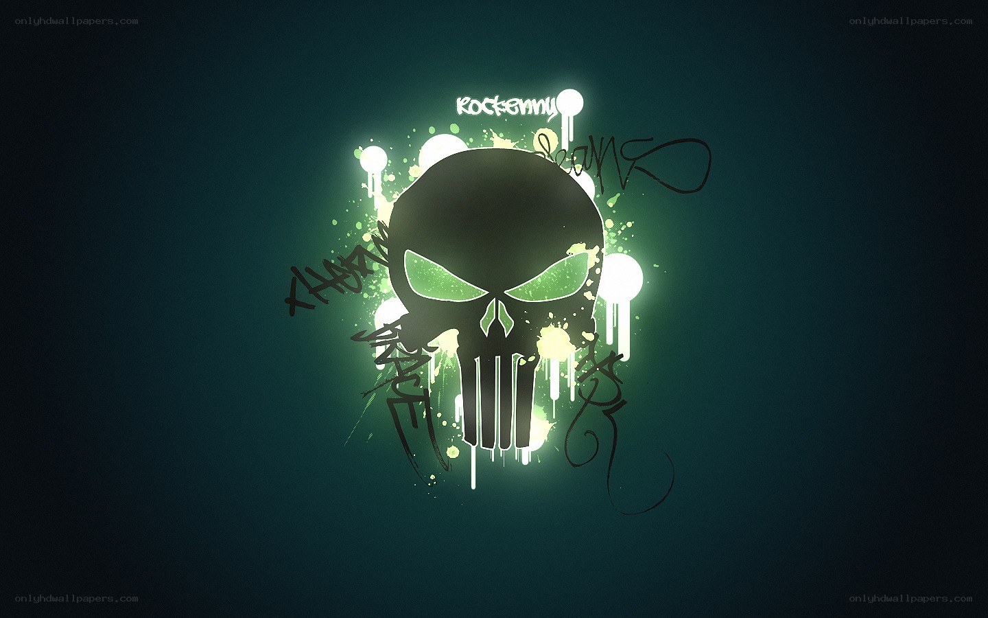 Punisher skull with graffiti