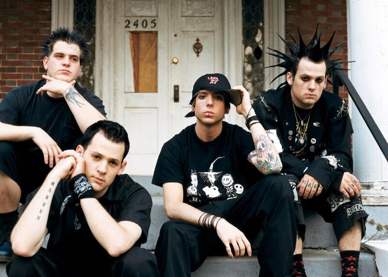punk band on steps