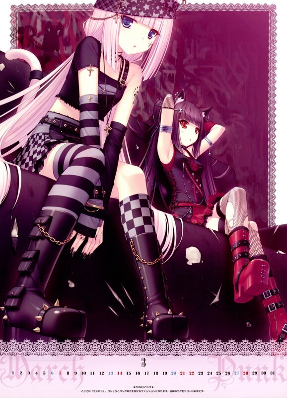Punk fashion calendar art