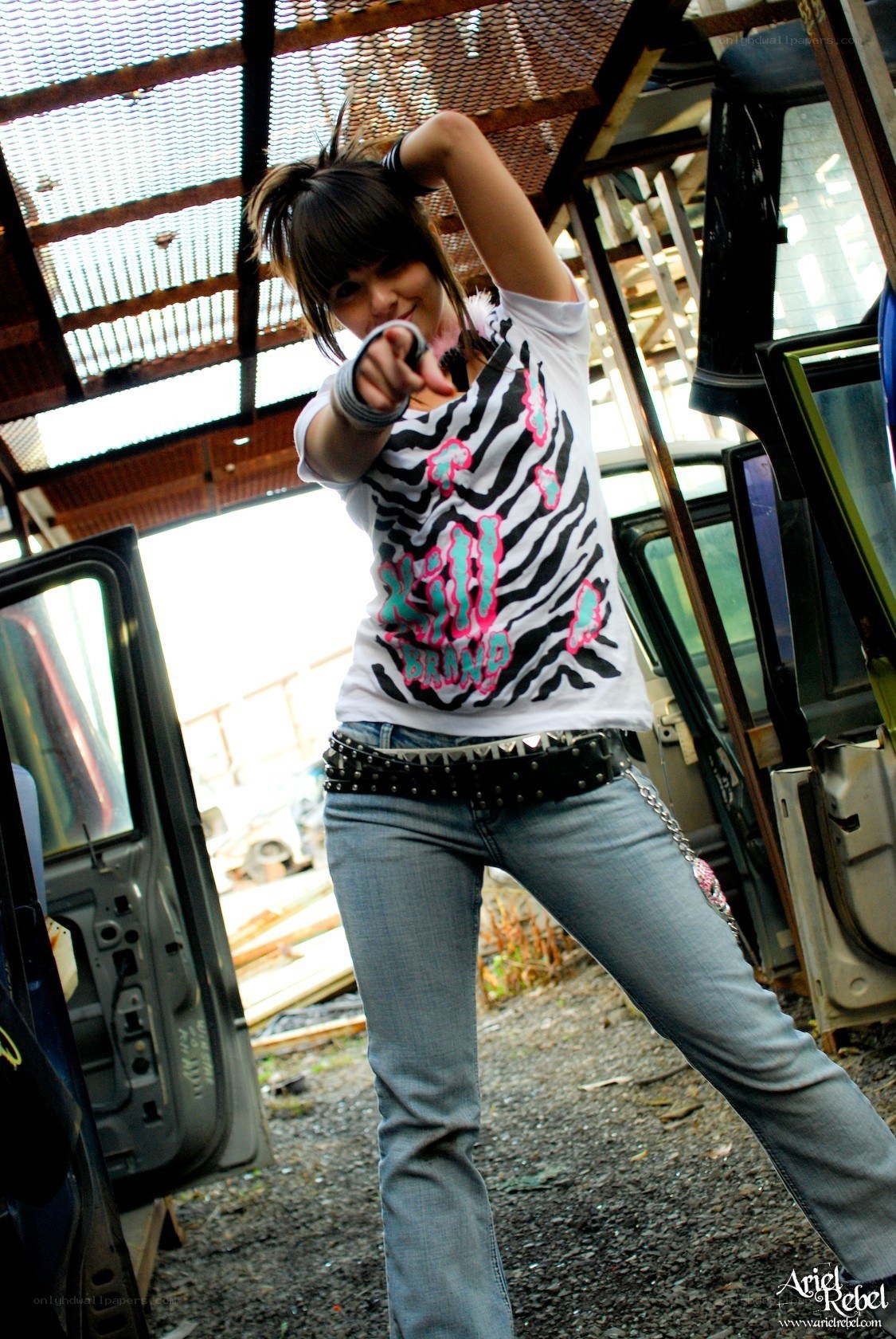 punk girl pointing at camera