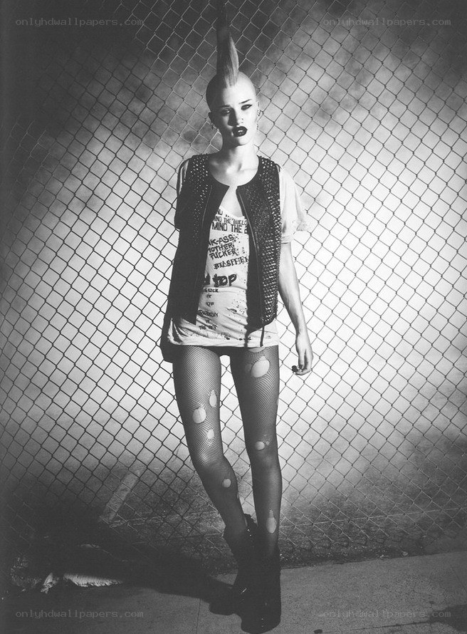 punk model with mohawk