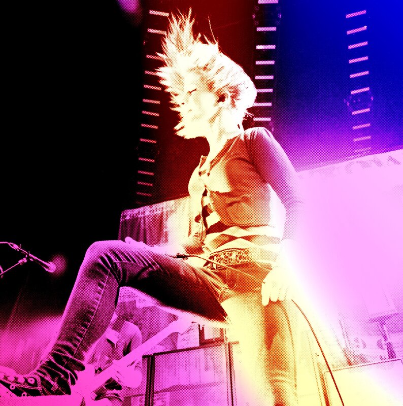 punk musician on stage