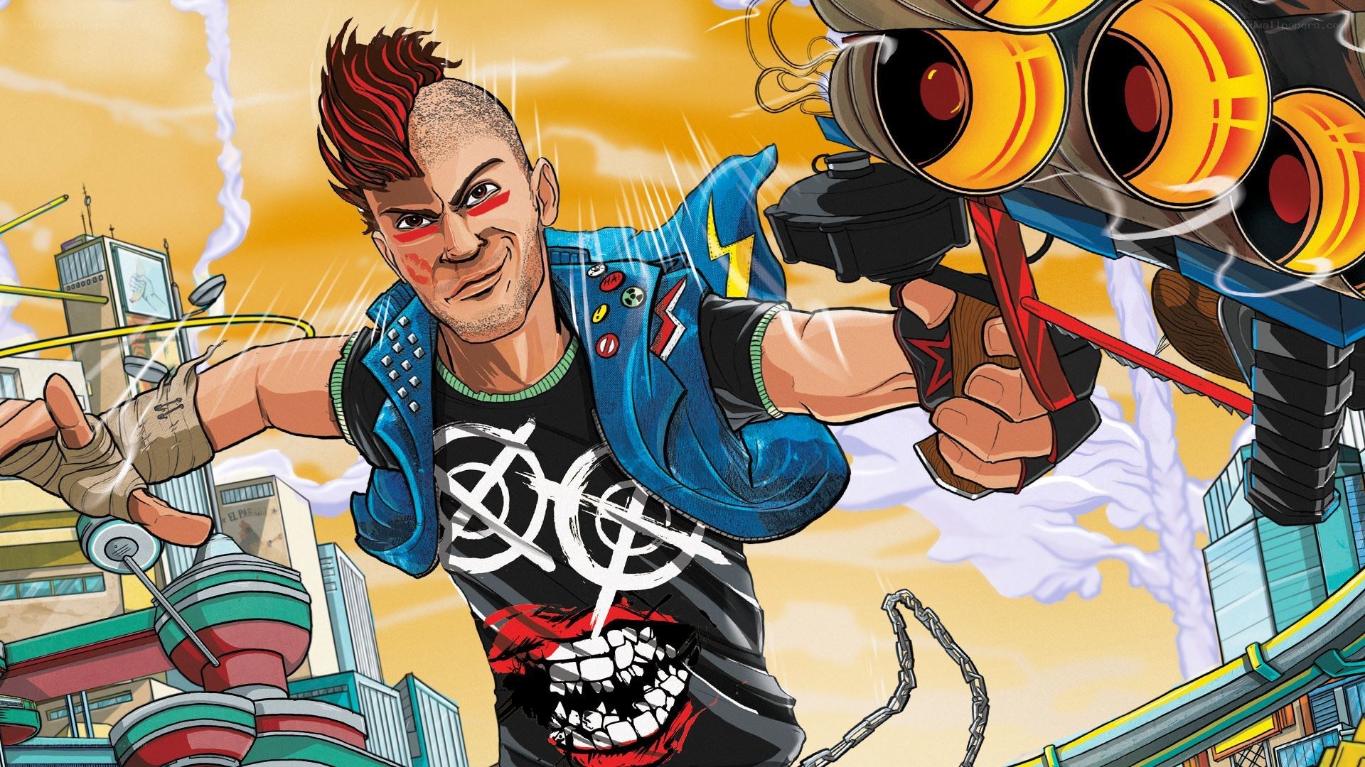 punk rocker with weapon