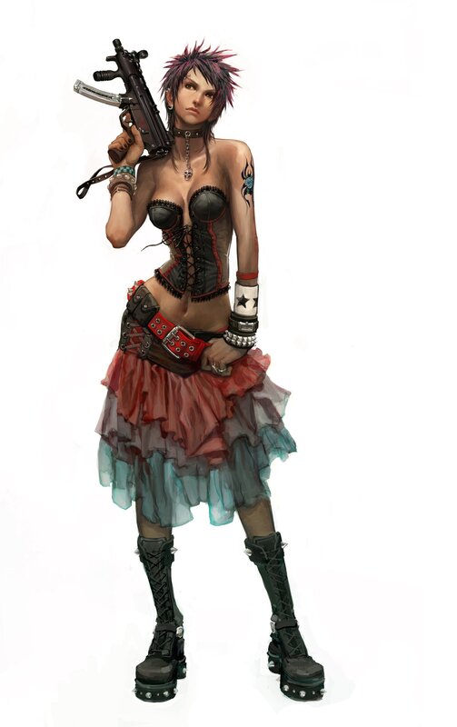 punk-style female warrior