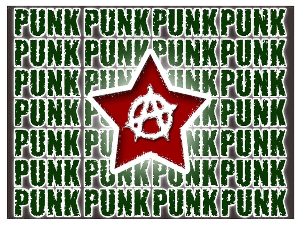 Punk text with anarchy symbol