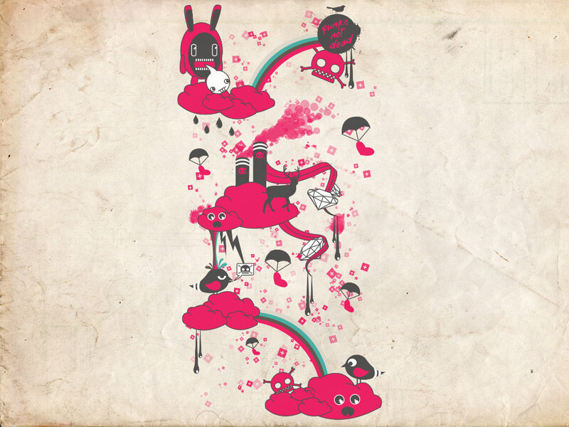 punk-themed cartoon illustration