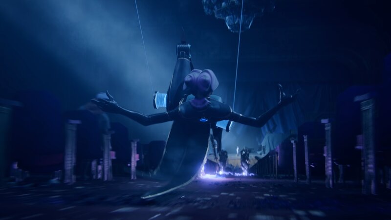 Puppet-like Figure in Dark Room