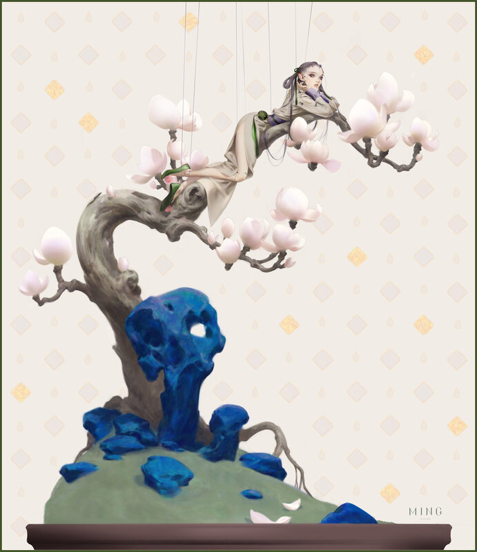 Puppet on Blooming Branch