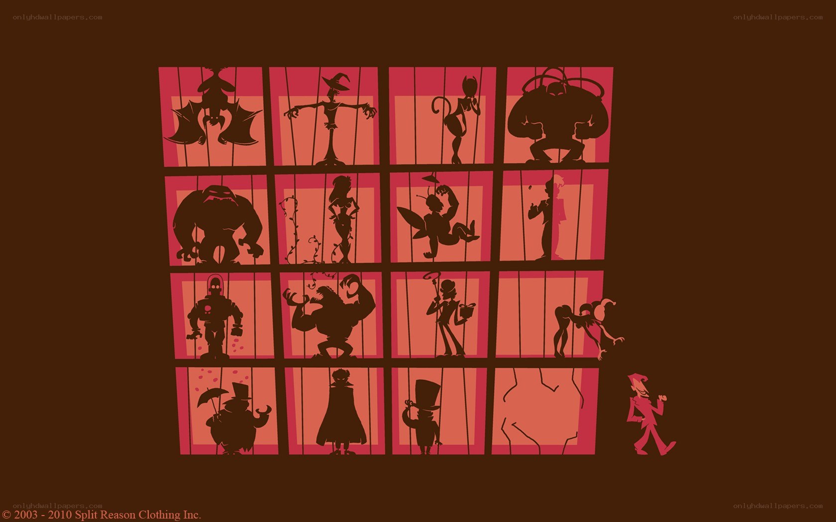 Puppet show characters in cages